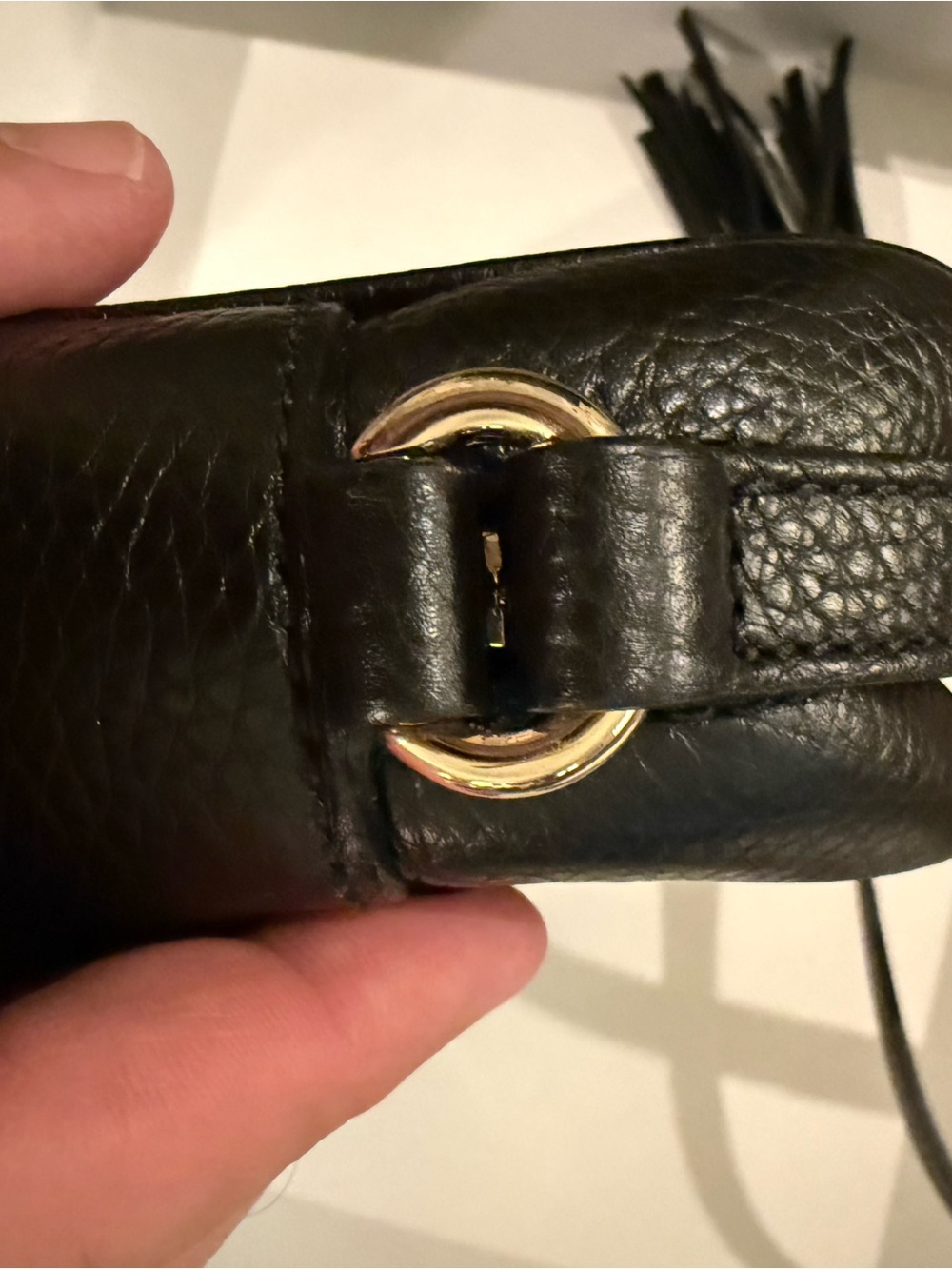 Gucci Black Leather Shoulder Bag with Gold Hardware - Picture 10 of 13